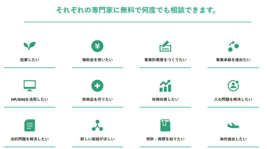 それぞれの専門家に無料で何度でも相談できます。
