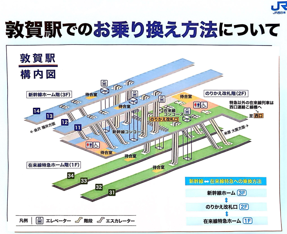 敦賀駅でのお乗り換え方法について